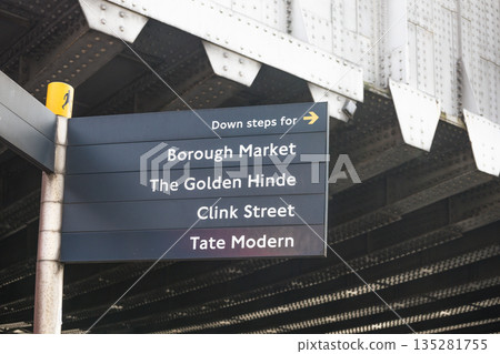 London Street Sign to Borough Market and Tate Modern 135281755