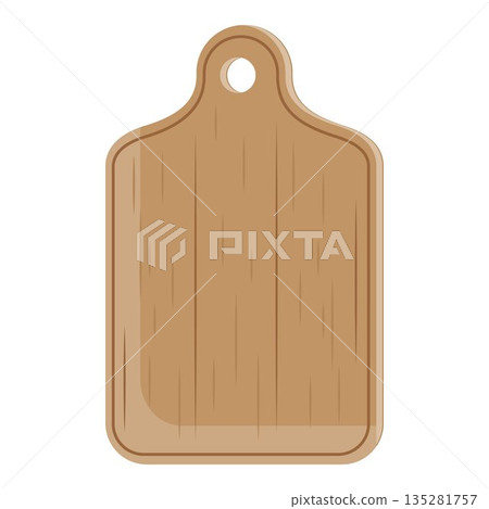 Flat Vector Wooden Cutting Board Icon Closeup Isolated on White Background. Cutting Board Design Template, Chopping Board Illustration Flat Vector Wooden Cutting Board Icon Closeup Isolated on White Background. Cutting Board Design Template, Chopping Board Illustration 135281757