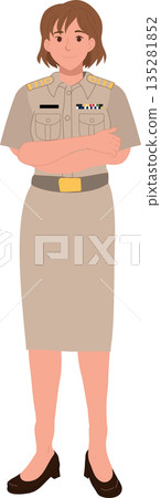 thai public sector officer woman standing confident government employee 135281852