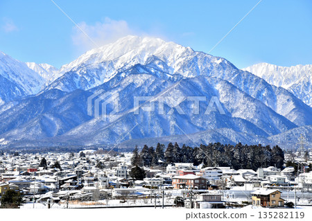 從大町眺望蓮華山，大町市，長野縣（大町市，長野縣）[2026.1] 135282119