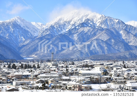 從大町眺望蓮華山，大町市，長野縣（大町市，長野縣）[2026.1] 135282528