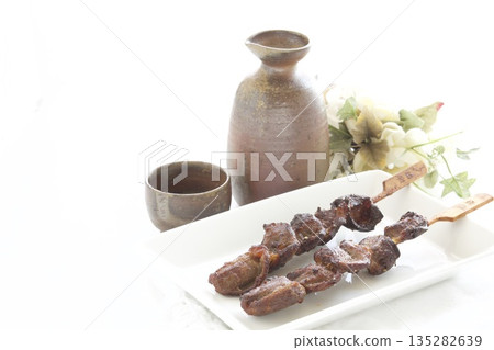 Yakitori liver and sake Yakitori liver and sake 135282639