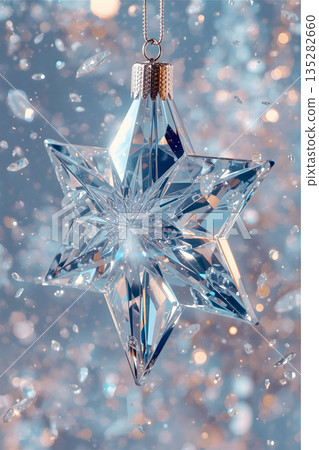 a christmas tree with snow 135282660