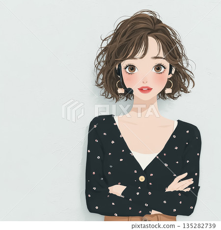 客服人員配戴耳機 | 呼叫中心工作畫面 135282739