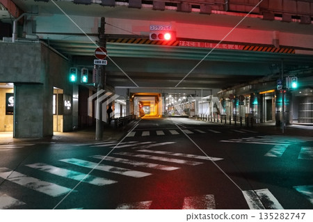 Tunnel lights at night Tunnel lights at night 135282747