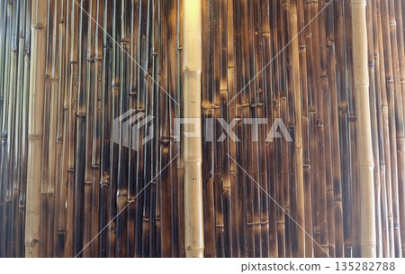 Bamboo Wall Natural Simple Warm Interior Design 135282788