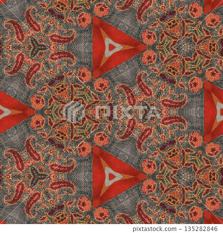 Fusion of mixed Indian, Pakistani, and Turkish embroidery and print, woven into a mesmerizing taste of cultural craftsmanship, celebrating rich heritage with elegance, warmth, and soulful design. 135282846