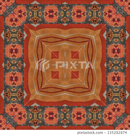 Fusion of mixed Indian, Pakistani, and Turkish embroidery and print, woven into a mesmerizing taste of cultural craftsmanship, celebrating rich heritage with elegance, warmth, and soulful design. 135282874