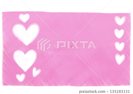 庫存插圖：粉紅色背景和心形 135283131