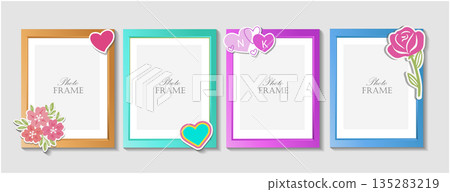 Vintage hipster retro stile photo frame. Vintage hipster retro stile photo frame. 135283219