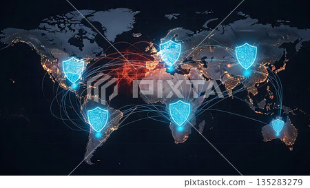 Global Cybersecurity Symbol Global Cybersecurity Symbol 135283279
