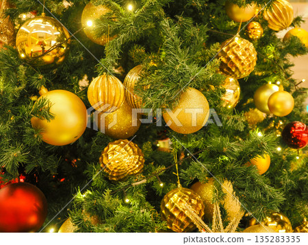 Landscape with Christmas ornaments Landscape with Christmas ornaments 135283335