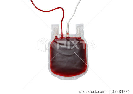 Red blood bag on white background, isolated, PNG Red blood bag on white background, isolated, PNG 135283725