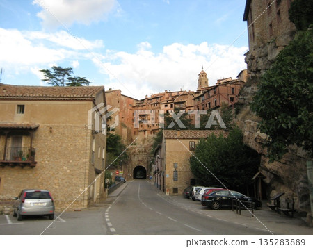 View of the city from the road leading to Albarracín View of the city from the road leading to Albarracín 135283889