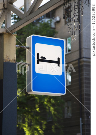 Traffic sign "Hotel or motel" Traffic sign "Hotel or motel" 135283998