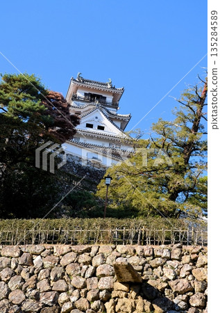 Kochi Castle castle tower and Ninomaru ruins stone wall Kochi Castle castle tower and Ninomaru ruins stone wall 135284589