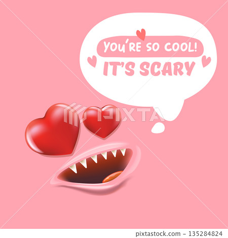 Adorably Spooky Valentine Cute Monster and Funny Quote square Banner. You are so cool it s scary slogan with funny cute monster and text. Valentines day pink banner with cute monster and slogan Adorably Spooky Valentine Cute Monster and Funny Quote square Banner. You are so cool it s scary slogan with funny cute monster and text. Valentines day pink banner with cute monster and slogan 135284824