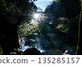 Kikuchi Valley Reimei Falls illuminated by the morning sun 135285157
