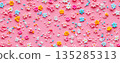 colorful sprinkles in form of flowers seamless pattern background 135285313
