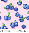 blueberry seamless pattern background illustration 135285325
