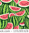 watermelon seamless pattern background illustration 135285328