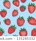 strawberry seamless pattern background illustration 135285332