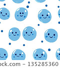 blue smiling dots seamless pattern background illustration 135285360