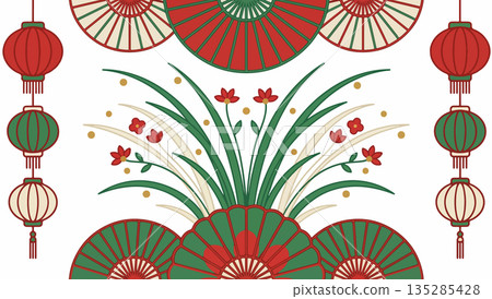 Elegant Chinese New Year Illustration Elegant Chinese New Year Illustration 135285428