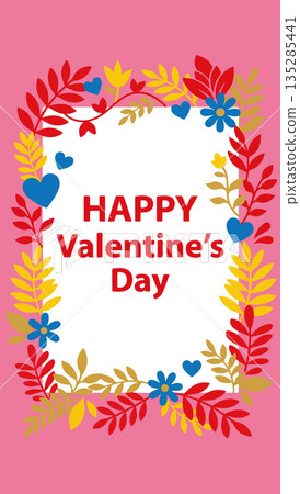 Happy Valentine's Day Floral and Star Design Happy Valentine's Day Floral and Star Design 135285441