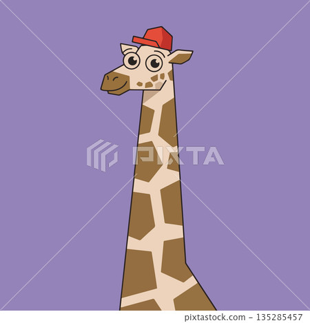 Giraffe with a Red Cap 135285457