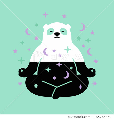 Meditating Panda with Celestial Elements Meditating Panda with Celestial Elements 135285460
