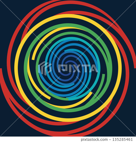 Colorful Concentric Spiral Colorful Concentric Spiral 135285461