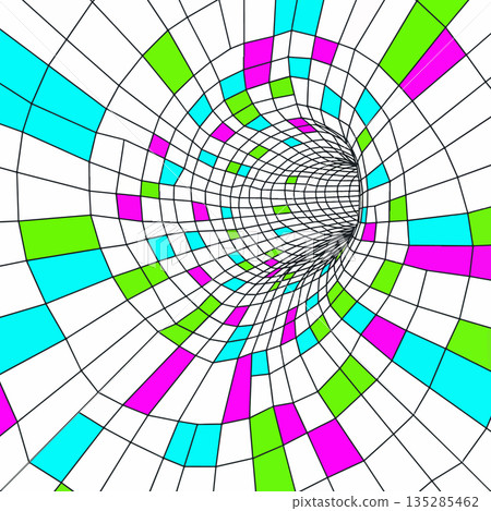 Colorful Geometric Tunnel Illusion 135285462