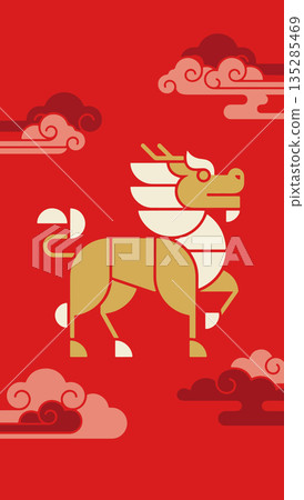 Geometric Qilin Illustration 135285469