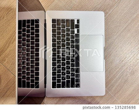 Workplace at home, laptop on the table Workplace at home, laptop on the table 135285698