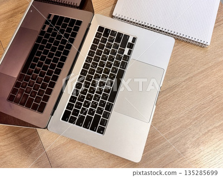 Workplace at home, laptop on the table 135285699