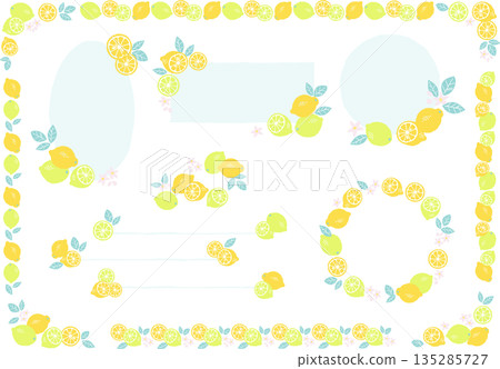 A simple and pop retro lemon garnish set 135285727