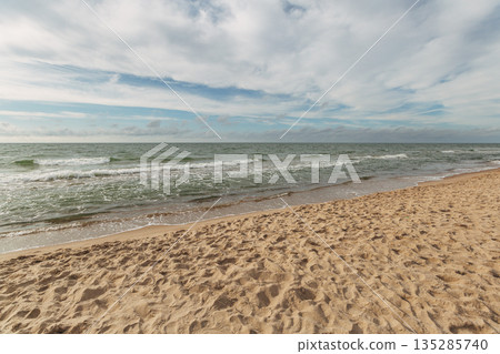 Zelenogradsk, Curonian Spit National Park. Sand dunes on the shore of the Baltic Sea Zelenogradsk, Curonian Spit National Park. Sand dunes on the shore of the Baltic Sea 135285740