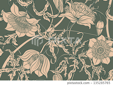 white flowers outline white flowers outline 135285765