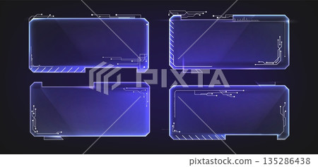 Futuristic HUD frames set for user interface design Futuristic HUD frames set for user interface design 135286438