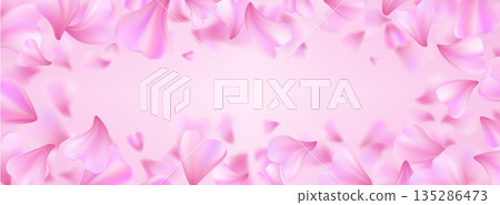 Cherry blossom petals on bokeh background Cherry blossom petals on bokeh background 135286473