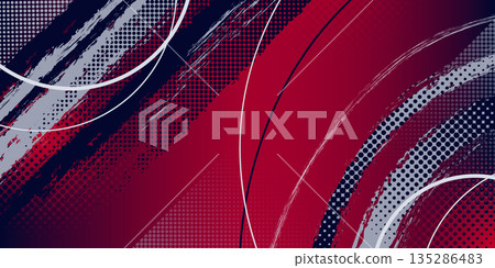 Sport banner background with halftone pattern 135286483