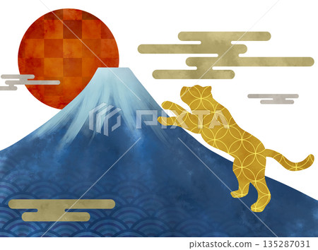 寓意吉祥的日本新年老虎插圖 寓意吉祥的日本新年老虎插圖 135287031