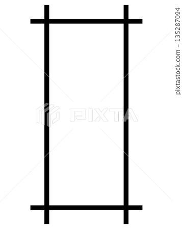Simple Japanese-style rectangular frame in black Simple Japanese-style rectangular frame in black 135287094