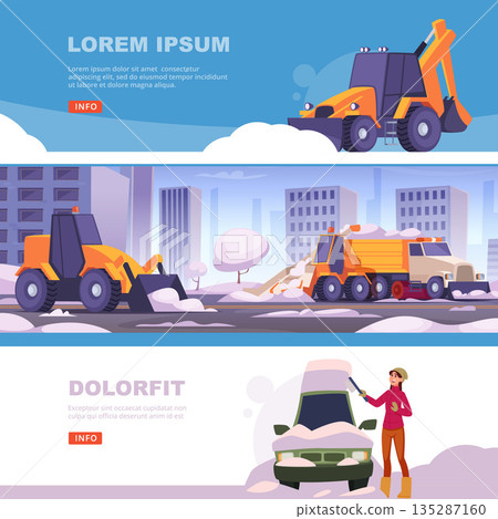 Snow removal equipment. urban snow time vehicles removing snow hills Snow removal equipment. urban snow time vehicles removing snow hills 135287160