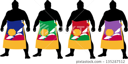 Yokozuna full body silhouette set 135287512