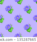seamless pattern with colorful flowers 135287665