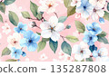 Watercolor floral background illustration 135287808