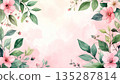 Watercolor floral background illustration 135287814