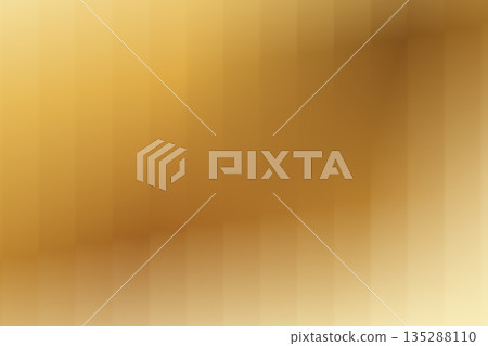 Abstract golden background displaying smooth metallic gradient with vertical stripes 135288110